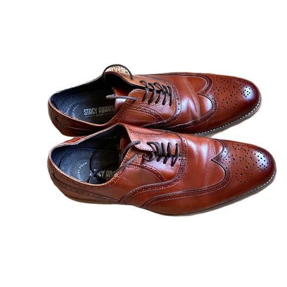 Men’s Stacy Adams Leather Dress Shoes, Sz. 8, Cognac main image 7